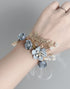 Sophisticated Blue Wrist Corsage with Rhinestone