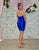 Elegant Royal Blue Satin Ruched Strapless Homecoming Dress