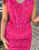 Sparkly Sequins Fuchsia Strapless Bodycon Homecoming Dress