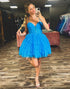 Chic Blue A-Line Multi-Layer Tulle Homecoming Dress