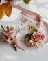 Elegant Blush Prom Wrist Corsage and Men's Boutonniere For Wedding Party