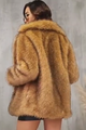 Brown Medium and Long Keep Warm Plush Fluffy Fur Women Winter Coat