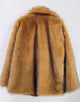 Brown Medium and Long Keep Warm Plush Fluffy Fur Women Winter Coat