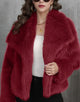 Coffee Lapel Keep Warm Plush Fluffy Short Women Winter Coat