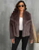 Coffee Lapel Keep Warm Plush Fluffy Short Women Winter Coat