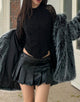 Black White Lapel Medium and Long Warm Plush Leisure Fur Women Winter Coat