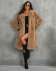 Camel Lapel Long Warm Plush High quality Leisure Fur Women Winter Coat