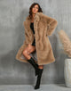 Camel Lapel Long Warm Plush High quality Leisure Fur Women Winter Coat