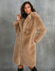 Camel Lapel Long Warm Plush High quality Leisure Fur Women Winter Coat