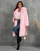 Camel Lapel Long Warm Plush High quality Leisure Fur Women Winter Coat