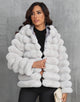 Black Hooded Short Warm Plush High quality Fluffy Fur Women Winter Coat