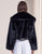 Black Lapel Short Warm High quality Fluffy Fur Women Winter Coat