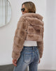 Khaki Hooded High quality Fashion Warm Fluffy Fur Women Winter Short Coat