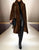 Coffee Fashion Lapel Warm Fluffy Fur Women Winter Long Coat with Belt