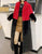 Red Black Fashion Lapel Loose Warm Fluffy Fur Women Winter Long Coat