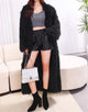 Black Fashion Loose Warm Plush Curly wool fur Warm Plush Long Women Coat