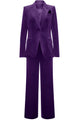 Royal Blue Velvet Notched Lapel Single Button Women Suit