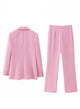 Pink Shawl Lapel Single Buckle 2 Pieces Women Suit