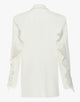 White Notched Lapel Ruffles Single Breasted Women Blazer