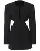 Fashion Black Cutting Hollow Slim Fit Women Blazer