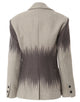 Fashion Grey Notched Lapel Single Breasted Contrasting Colors Women Blazer