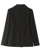 Fashion Black Notched Lapel Single Buckle Women Blazer