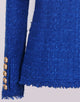 Royal Blue Notched Lapel Double Breasted Tassel Women Blazer