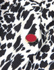 Black White Leopard Pattern Peaked Lapel Single Buckle Women Blazer