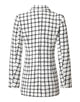 Mix Black Grid Peaked Lapel Slim Fit Long Women Coat