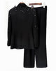 Black Shawl Lapel Crystal Sequin Butterflies 2 Pieces Women Suits