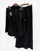 Black Shawl Lapel Crystal Sequin Butterflies 2 Pieces Women Suits