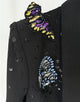 Black Shawl Lapel Crystal Sequin Butterflies 2 Pieces Women Suits