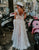 White Cap Sleeve Backless Long Tulle Wedding Dress 2025