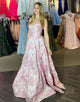 A-Line Sweetheart Blush Lace Applique Prom Dress