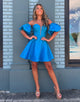 Stunning Royal Blue A-Line Ruched Homecoming Dress