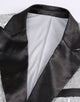 Silver Sequin Black Peaked Lapel Single Buckle Women Blazer