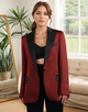 Rust Jacquard Peaked Lapel Single Buckle Women Formal Blazer