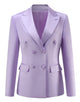 Purple Peaked Lapel Double Breasted Women Slim Fit Suit