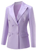 Purple Peaked Lapel Double Breasted Women Slim Fit Suit