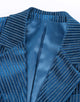 Peacock Blue Notched Lapel Pinstripe Women Slim Fit Suit