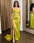 Glamorous Strapless Sleeveless Satin Formal Dress with Side Split