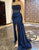 Glamorous Strapless Ruched Side Split Formal Dress with Sequin