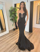 Black Sheath Sweetheart Crystal Prom Dress