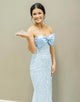 Mermaid Strapless Bow Lace Applique Prom Dress with Sweep Train