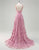 Taro 3D Flower A-Line Spaghetti Lace Applique Tulle Prom Dress