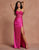 Fuchsia Sweetheart Mermaid Applique Long Prom Dress with Slit