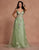 Green Spaghetti Sequins A-Line Tulle Sequins Applique Long Prom Dress