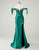 Mermaid Dark Green Sweetheart Neck Beaded Slit Prom Dress