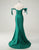 Mermaid Dark Green Sweetheart Neck Beaded Slit Prom Dress