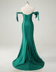 Mermaid Dark Green Sweetheart Neck Beaded Slit Prom Dress